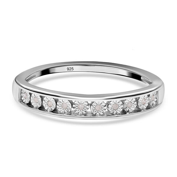 Half Eternity Diamant Ring, 925 Silber platiniert image number 1