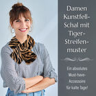 Damen Winterschal aus Kunstfell, Tiger-Streifenmuster image number 3