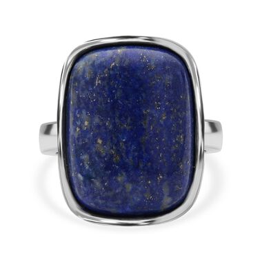 Lapislazuli Ring, Reiner Edelstahl, (Größe 16.00). ca. 35.00 ct