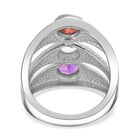 Roter Granat, himmelblauer Topas und afrikanischer Amethyst-Ring - 1,69 ct. image number 5