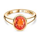 Padparadscha Quarz Triplette Ring 925 Silber 750 Gelbgold Vermeil (Größe 20.00) ca. 2,02 ct image number 0