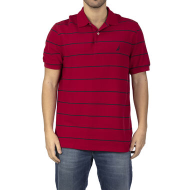 NAUTICA: Poloshirt mit aufgesticktem Logo, Rot