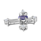 Tansanit und Moissanit Kreuz Anhänger - 0,34 ct. image number 3