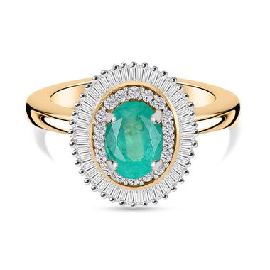 AAA Smaragd und Diamant Ring in 585 Gold - 1,07 ct.