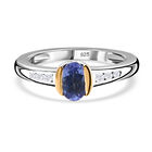 Tansanit und Zirkon Ring 925 Silber Bicolor  ca. 0,77 ct image number 0