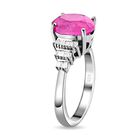 Ilakaka Rosa Saphir und weißer Diamant-Ring, 925 Silber platiniert  ca. 4,01 ct image number 4