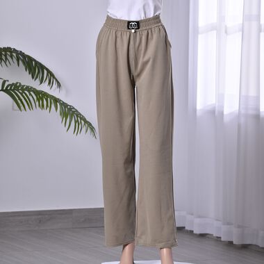 Strickhose für Damen mit Metallketten, Einheitsgröße, Beige