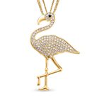 Schwarzer und weißer Kristall-Flamingo-Anhänger mit Kette - 3,10 ct. image number 0