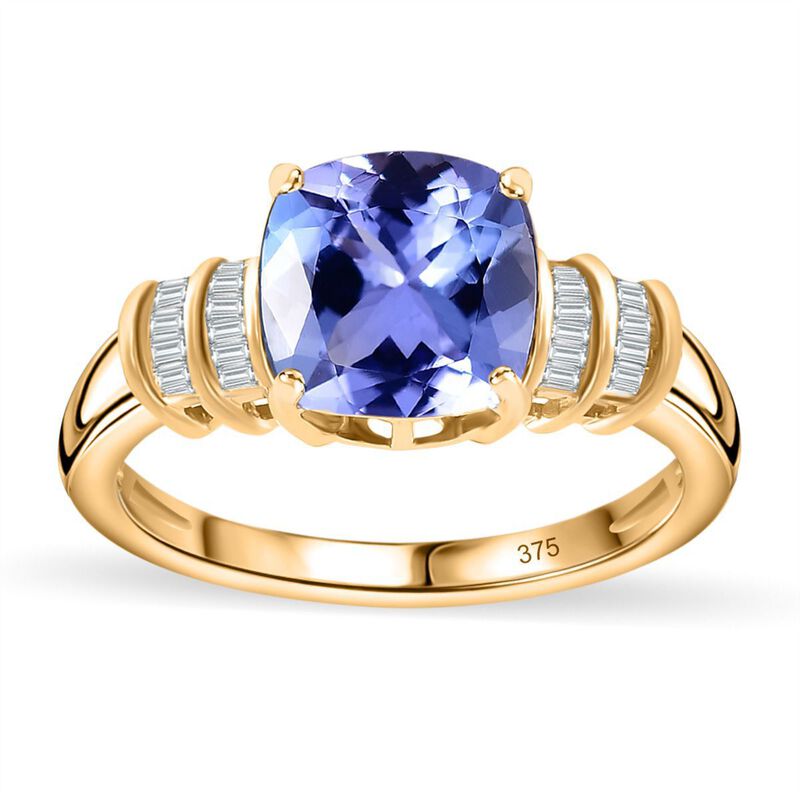 AA Tansanit und Diamant Ring in 375 Gold - 2,31 ct. image number 0