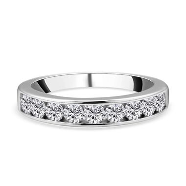 Moissanit-Ring, 925 Silber Platin  ca. 0,84 ct