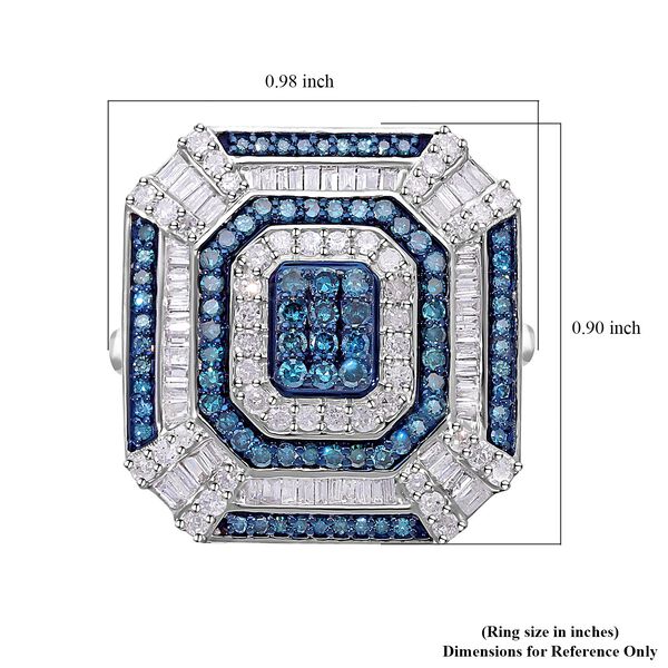 Weißer und blauer Diamant-Ring - 1,50 ct. image number 1