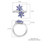 Tansanit Blumen-Ring, 925 Silber platiniert  ca. 1,05 ct image number 6