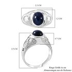 Diffundierter Stern blauer Saphir Ring 925 Silber rhodiniert (Größe 18.00) ca. 3,11 ct image number 4