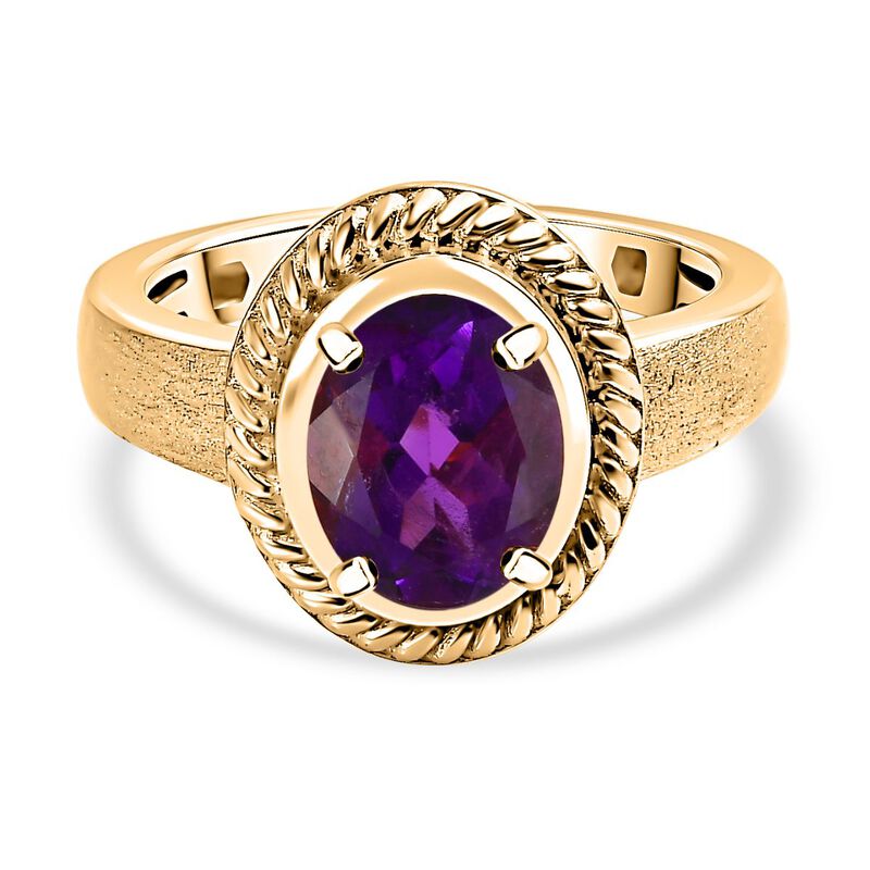 Afrikanischer Amethyst Ring Messing  (Größe 20.00) ca. 1,65 ct image number 0