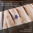 AAA Tansanit und Diamant Ring in 585 Gold - 1,22 ct. image number 2