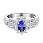 AAA Tansanit und Zirkon Ring - 1,18 ct. image number 0