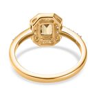 AAA Natürlicher, goldener Tansanit und Moissanit-Ring in 375 Gold - 1,17 ct. image number 5