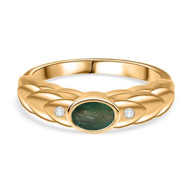 Kagem sambischer Smaragd und Zirkon Ring - 0,52 ct.