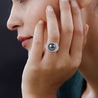 11-12 mm Tahiti Perle und Zirkon-Ring - 0,55 ct. image number 2