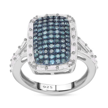 Blauer und weißer Diamant-Ring - 1 ct.