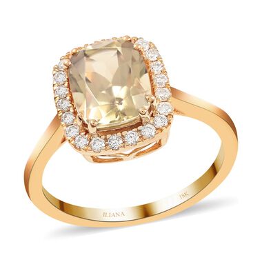 ILIANA AAA Turkizit und SI GH Diamant-Ring in 750 Gelbgold - 2,65 ct.