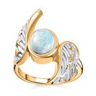 GP Kollektion - Celestial Dream - Larimar, Kanchanaburi Blauer Saphir Ring 925 Silber  (Größe 18.00) ca. 2.39 ct image number 3