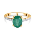 AA Kagem Sambischer Smaragd, Weißer Diamant Ring, 375 Gold (Größe 17.00) ca. 1.89 ct image number 0