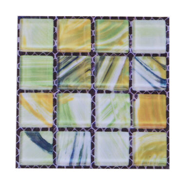 20er-Set - Mosaik-Wandaufkleber, Grün-Gelb-Blau