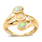 AA Natürlicher, äthiopischer Welo Opal und Zirkon-Ring - 0,76 ct. image number 4