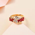 GP Trifono Kollektion- Synthetischer Padparadscha-Saphir, Zirkon und blauer Saphir-Ring - 4,09 ct. image number 1