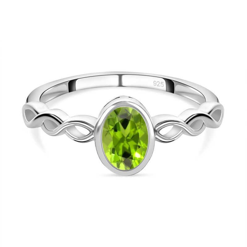 Peridot Ring 925 Silber (Größe 17.00) ca. 0,85 ct image number 0