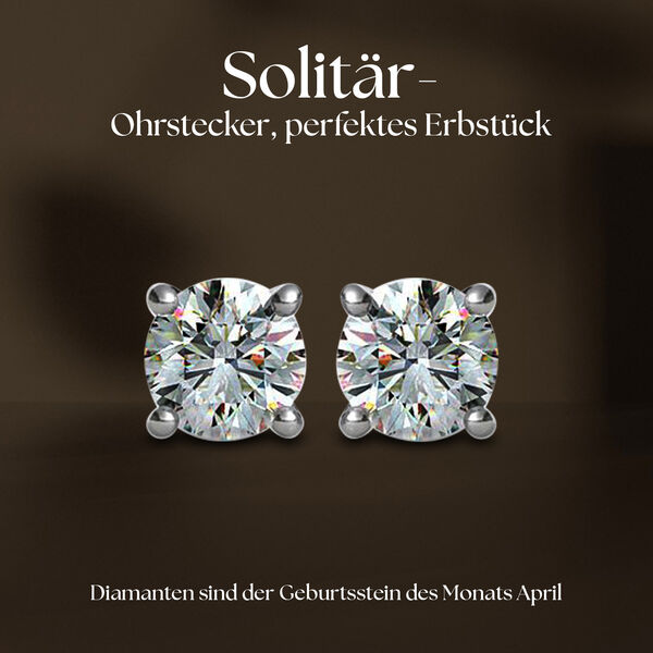 SGL zertifizierte VS-GH  Diamant-Ohrringe in 950 Platin - 0,50 ct. image number 1