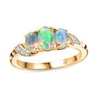 AA Natürlicher, äthiopischer Welo Opal Ring 925 Silber 750 Gelbgold Vermeil (Größe 17.00) ca. 0,68 ct image number 4