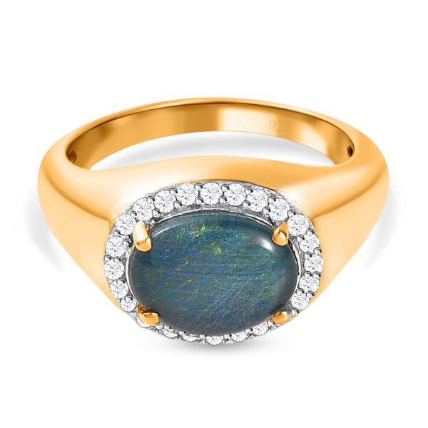 Boulder Opal Triplett und weißer Zirkon-Ring - 2,06 ct. image number 0