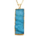 Blauer Drusy Quarz Halskette ca. 60 cm Messing Std Gelb ca. 100.00 ct image number 0