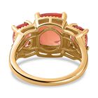 Padparadscha Quarz Triplette Ring 925 Silber 750 Gelbgold Vermeil (Größe 17.00) ca. 5,83 ct image number 5