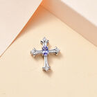 Tansanit und Moissanit Kreuz Anhänger - 0,34 ct. image number 1