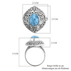 Royal Bali - Larimar Ring, 925 Silber (Größe 17.00) ca. 4.09 ct image number 4