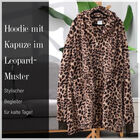 Hoodie mit Kapuze im Leopardenmuster, Braun image number 6