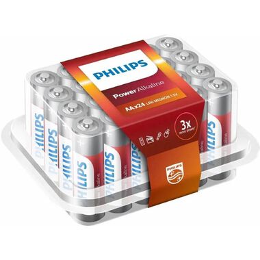 24er Set Philips 3X Extra Power Alkaline Batterien, Größe AA