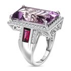 Rose De France Amethyst, Rhodolith Granat und Zirkon-Ring - 14,18 ct. image number 4