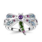 GP Trifono Kollektion- AA afrikanischer Amethyst, Schweizer Blautopas, Rhodolith Granat, Chromdiopsid, Zirkon und blauer Saphir-Ring - 0,99 ct. image number 3