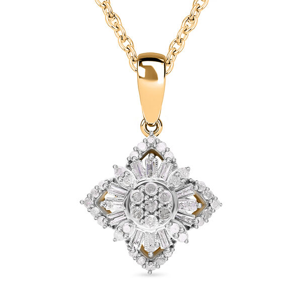 Weißer Diamant-Anhänger mit Kette, 45 cm - 0,50 ct. image number 0