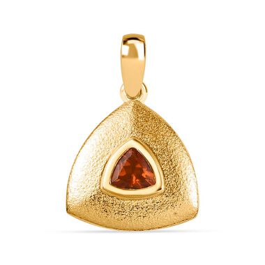 AA Salamanca Feueropal Anhänger 925 Silber Gelbgold Vermeil ca. 0.28 ct