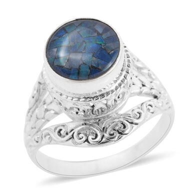 Royal Bali Kollektion - Mosaik Opal Ring in 925 Silber - 2,48 ct.