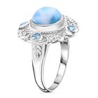 Royal Bali Kollektion- Larimar und Blautopas Ring - 5,89 ct. image number 3