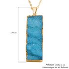 Blauer Drusy Quarz Halskette ca. 60 cm Messing Std Gelb ca. 100.00 ct image number 3