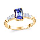 AAA Tansanit und Diamant Ring in 585 Gold - 1,22 ct. image number 6