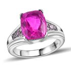 Orchidee Farbe Quarz Triplette, Rosa Zirkonia Ring Edelstahl (Größe 21.00) ca. 4,68 ct image number 3