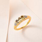 AA natürlicher, goldener Tansanit und Zirkon Ring - 0,50 ct. image number 1